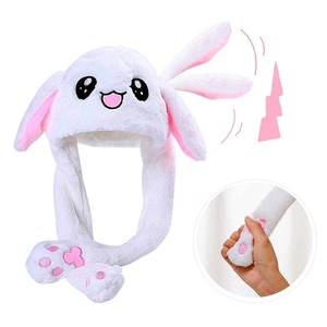 Rabbit <strong>Hat</strong> Ear Moving Jumping Funny Bunny Plush Cap Cosplay Christmas Party <strong>Holiday</strong> <strong>Hat</strong> - Product Image 1