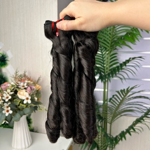 ผมต่อแบบม้วน Fumi Spring Curl คุณภาพดีเยี่ยมแบบ Super Double Drawn ผมแท้ 100% สีดำธรรมชาติ - Product Image 4