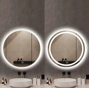 Custom LED di lusso illuminato Smart specchio rotondo rettangolare ovale vetro argento per la decorazione della <span class=keywords><strong>parete</strong></span> del bagno per matrimoni trucco - Product Image 4