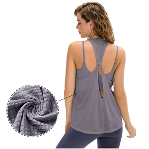 Camiseta Deportiva Personalizada para Mujer, Talla Grande, Corte Holgado, Cuello Redondo, Sin Mangas, Doble Forro, Transpirable, Elástica en Cuatro Direcciones, para Verano - Product Image 1
