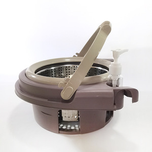 Spin Mop With Floating Bucket Stainless Steel Rod Rectangular Chenille Mop Head Wheels For Household Cleaning - Product Image 3