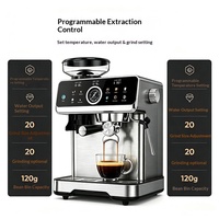 Machine à expresso électrique semi-automatique programmable avec broyeur intégré, broyeur conique en acier inoxydable, broyage à froid