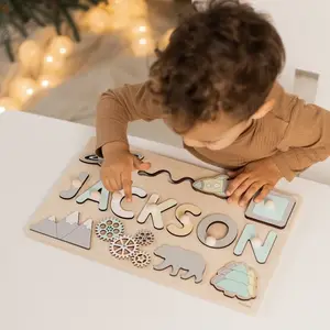 Custom First Name Early Learning Gifts For Kids Baby Boy &girl Personalized Wooden Name Puzzle Educational Toys