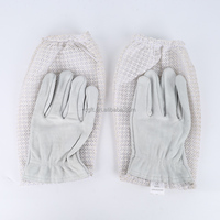 Werkseitig drei schicht ige, belüftete Imkerei handschuhe aus weißem Leder, atmungsaktive Handschuhe für Bienenstiche