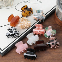 Vente en gros de pinces à cheveux en acétate pour filles, motif écaille de tortue, mignonnes, 3,5 cm, petites pinces carrées, mini pinces à cheveux pour femmes
