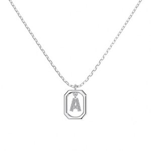 Dylam -A- <b>Initial</b> <b>Necklace</b> Rhodium 14K Gold Plated 925 <b>Silver</b> 5A Zirconia Tiny Letters Monogram Pendant <b>Necklaces</b> for Women - Product Image 1