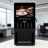 Máquina Expendedora de Café Versátil con 10 Botones Inteligentes, 9 Opciones de Bebidas, Pantalla LCD Publicitaria, para Oficinas