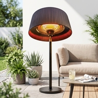 Chauffe-terrasse électrique infrarouge extérieur sur pied, lampe chauffante halogène 220V-240V 1500W pour le chauffage des jardins et des cours arrière