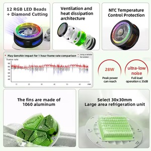 ซาราฟ็อกซ์ บี8 แม็กซ์ คูลเลอร์ แม่เหล็กไอซ์ ฟันคูลเลอร์ ไฟ RGB LED ระบบระบายความร้อนด้วยสารกึ่งตัวนำ สำหรับเล่นเกมส์ โทรศัพท์วันพลัส เรดเมจิก - Product Image 4