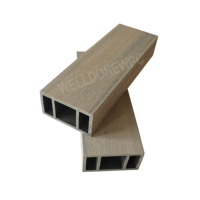 Lames composites WPC 100*50 mm pour façade de centre commercial, architecture, persiennes verticales, tubes de protection, poutre WPC, tube carré WPC