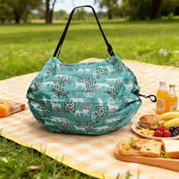 Sac à bandoulière de voyage pliable rayé de style japonais, pochette de rangement portable, épaisse et écologique en PLA, pour le shopping et les cadeaux