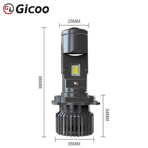 Ampoules de phare LED haute puissance GICOO S6 80W avec lentille de projecteur H4 pour moto et voiture 12V, éclairage automobile 80W 16000LM - Product Image 4