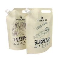 Pochette souple en plastique PET avec bec verseur et impression en héliogravure pour emballage de recharge de lessive et de savon liquide, jetable