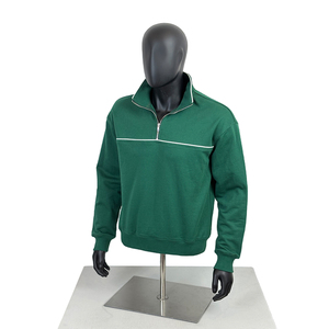 Sudadera con Media Cremallera TOPSHOW, Personalizable con Logotipo, Sostenible, Antibolitas, Hombros Caídos, Cuello Alto, para Hombre - Product Image 1