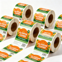 Nettoyant tout usage écologique, résistant à l'huile, recyclable, à base d'ingrédients naturels, étiquette cosmétique en vinyle, rouleau auto-adhésif
