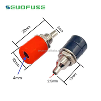 Connecteur de prise banane femelle 4mm borne d'amplificateur de poste de liaison rouge vert jaune noir bleu ouverture de panneau 6mm