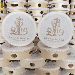 Tambourin de haute qualité pour tout-petits, avec logo personnalisé, instrument à bruit, tambourin à main, impression sur soie, 4 pouces, pour mariage, fête, église, tambour à main - Product Image 4