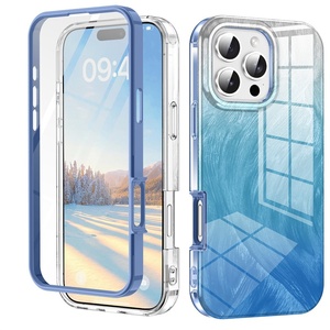 Étui de protection hybride à motif de plumes pour <span class=keywords><strong>iPhone</strong></span> 16 15 14 13 12 <span class=keywords><strong>11</strong></span> <span class=keywords><strong>Pro</strong></span> <span class=keywords><strong>Max</strong></span> Plus protecteur d'écran PET intégré - Product Image 1