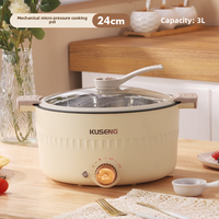 Marmite Électrique Multifonction Antiadhésive Mini, Cuiseur Vapeur Intelligent à Basse Pression, Poêle Électrique Domestique pour la Maison