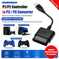 Adaptateur de manette de jeu USB P2 vers P3, câble convertisseur de manette de jeu pour PS2 pour PS3