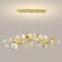 Lustre en céramique pour salle à manger, villa, lampe décorative en forme de feuille et de branche d'arbre, luminaire suspendu pour hôtel, bar, restaurant, hall