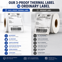 Étiquettes d'expédition thermiques directes personnalisées 3-en-1 résistantes à l'eau, à l'huile et aux rayures, rouleaux de codes-barres pour USPS, UPS, FedEx