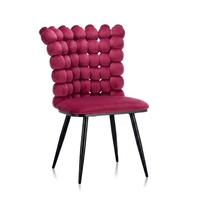 Chaise de salle à manger moderne de luxe en velours, chaise d'appoint créative avec dossier en forme de bulle, rembourrée, pour le mobilier de salon