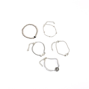 Fashion Jewelry <b>Sets</b> Women's Silver Plated Anchor Heart <b>Bead</b> Bracelet Gift Trendy Alloy Chain <b>Set</b> - Product Image 4