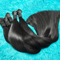 SDD 100g Cabello Virgen para Trenzas Ondulado Profundo Boho, Cabello Humano Crudo Vietnamita Sin Trama, Cabello Humano Rizado a Granel para Trenzar