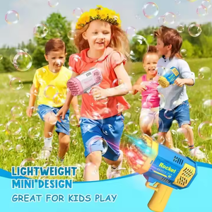 Pistola de burbujas eléctrica 40 agujeros cohete espacio pistola de burbujas con luz Popular máquina de burbujas de soplado juguetes al aire libre para niños - Product Image 5