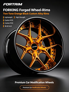 Jantes forgées FORTRIM Deep Dish Polish Chrome Gold 2 pièces 5X112 5x114.3 15-24 pouces en alliage d'aluminium forgé pour BMW <span class=keywords><strong>Porsche</strong></span> - Product Image 2