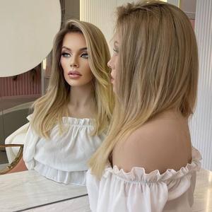 Offre Spéciale 12A qualité <span class=keywords><strong>cheveux</strong></span> Ombre blonde vierge cuticule aligné européen <span class=keywords><strong>cheveux</strong></span> humains avant de lacet perruques avec longue <span class=keywords><strong>frange</strong></span> latérale - Product Image 4