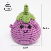 Gehaakte Mini-Fruit Bulkset Met Positieve Emotionele Ondersteuning Aardbeienpop Gebreide Handgemaakte Amigurumi Gebreide Pop