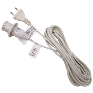 Cordon de suspension pour lampe E14 avec prise EU 2,5A 250V vers 220-240V 25W 50Hz, câble H03VVH2-F 2x0,75mm² - Product Image 1