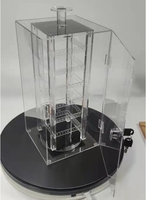 Display Akrilik Putar Modern untuk Perhiasan Anting dengan Kunci dan Gembok, Mudah Dipasang untuk Meja/Meja Kerja