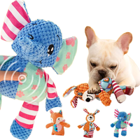 Jouets interactifs pour chiens en peluche douce et durable, écologiques, en forme de petit éléphant et de renard, livraison rapide