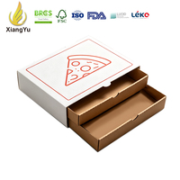 Boîte à pizza à double tiroir, emballage en carton ondulé personnalisé avec des plateaux coulissants pour les chaînes de pizzerias et la vente en gros