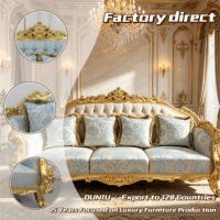 Lujoso Juego de Sofás de Madera Maciza de Color Brillante Estilo Barroco Francés para Sala de Estar / Sofá Antiguo Tallado a Mano Estilo Palacio Real