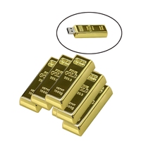 Grosir Tongkat Emas Logam USB Flash Drive 2Gb 4GB 8GB Thumb Drive 16GB 32GB Stik Memori 64GB 128GB untuk Hadiah Bank