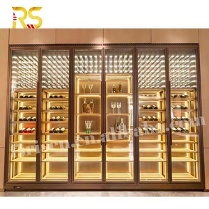Meuble Bar à Vin Moderne en Acier Inoxydable Or Rose de Foshan, Réfrigérateur de Luxe avec Vitrine pour la Maison, Modèle RS2013, Meuble Bar à Vin pour Salon - Product Image 1