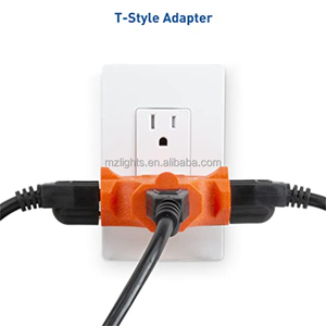 Extension de puissance robuste à triple sortie dans la direction T Adaptateur de robinet multidirectionnel mis à la terre 125V en forme de T Orange - Product Image 3