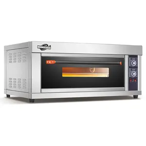 Black Tempered Glass Door Series Electric Deck Oven /Baking Oven With Traditional Control Panel