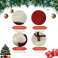 Bas de Noël en polyester Jumbo tricoté avec broderie de flocons de neige scintillants Affichage de cheminée élégant pour la saison des vacances