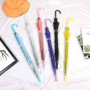 Parapluie <span class=keywords><strong>de</strong></span> <span class=keywords><strong>pluie</strong></span> Transparent en PVC, couleur mixte, dôme <span class=keywords><strong>de</strong></span> <span class=keywords><strong>pluie</strong></span>, parapluie <span class=keywords><strong>de</strong></span> fête <span class=keywords><strong>de</strong></span> mariage, adulte, longue poignée, bâton droit, <span class=keywords><strong>petit</strong></span> parapluie - Product Image 1