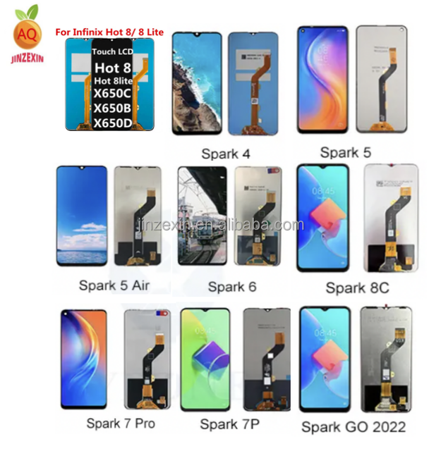 100% test Lcd Screen Display for Infinix X650 X653 Screen Touch Display Digitizer Assembly Repair for Infinix Hot 8 Lite Lcd
