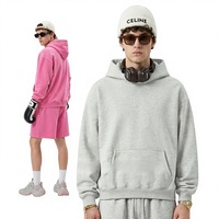 Sweat-shirts à capuche en coton épais et molletonné, coupe oversize, personnalisables avec logo, ensemble sweat-shirt et short pour homme