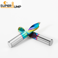 Fraise à bout simple en carbure de tungstène revêtu d'un revêtement irisé, diamètre de la tige de 8 mm, fraisage CNC personnalisé pour l'aluminium OEM/ODM