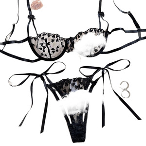 Nouvel ensemble de lingerie sexy pour femmes, e-commerce transfrontalier européen et américain : transparent, séduisant, bikini en dentelle sexy - Product Image 5