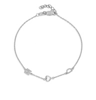 Milskye Vente en Gros de Bijoux Fins 2026 Bracelet en Argent Sterling 925 Plaqué Or 18 carats avec Initiale Inez en Zircon et Cœur en Zircon