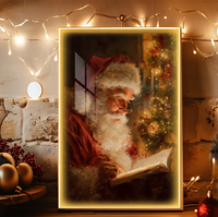 Impression d'art de Noël en lot de l'usine, peinture en cristal LED avec cadre en alliage d'aluminium.